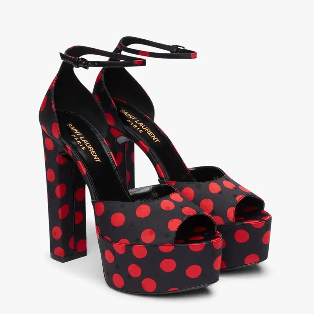 ❤️❤️ SAINT LAURENT
Jodie 95MM  D'Orsay Pumps black and red  SZ 39❤️❤️